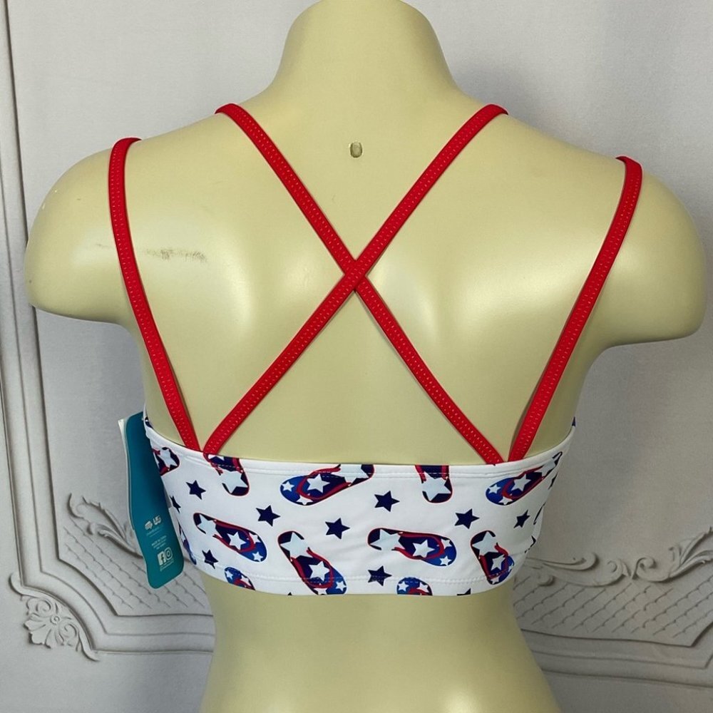 Undercurrent Juniors Patriotic Flip Flop 2 Piece Swimsuit Large Bikini New - Picture 5 of 11